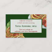 Spaghetti tomato Italian food catering chef 名刺 (裏面)