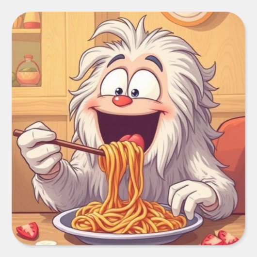 "spaghYETI" スクエアシール (正面)