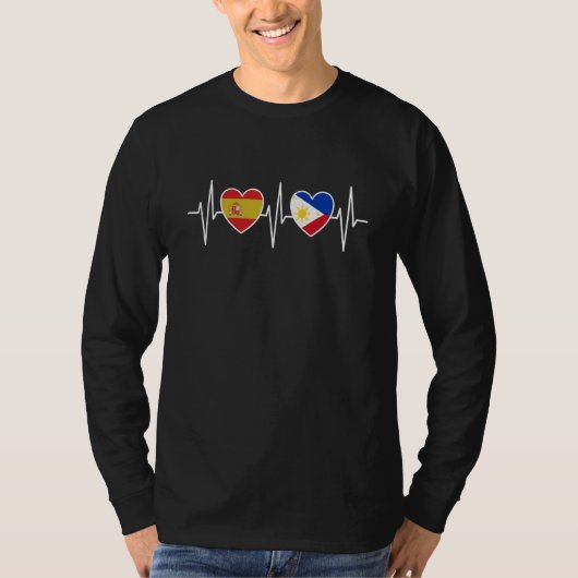 Spain And Philippines Philippine Flag Flags Tシャツ (正面)