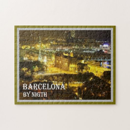 Spain - Barcelona by Night - ジグソーパズル (横)