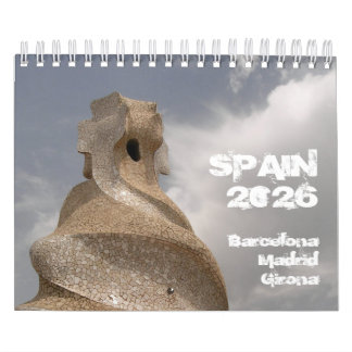Spain Barcelona Madrid Girona 2026 calendar カレンダー