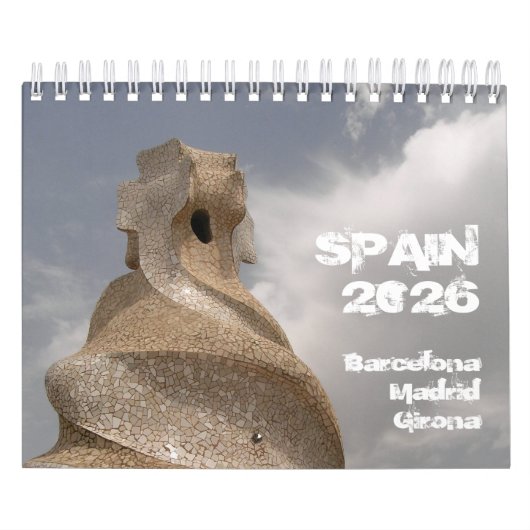 Spain Barcelona Madrid Girona 2026 calendar カレンダー (カバー)