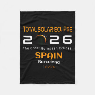 Spain Barcelona Total Solar Eclipse August 2026 フリースブランケット
