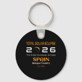 Spain Basque Country Total Solar Eclipse August キーホルダー (正面)