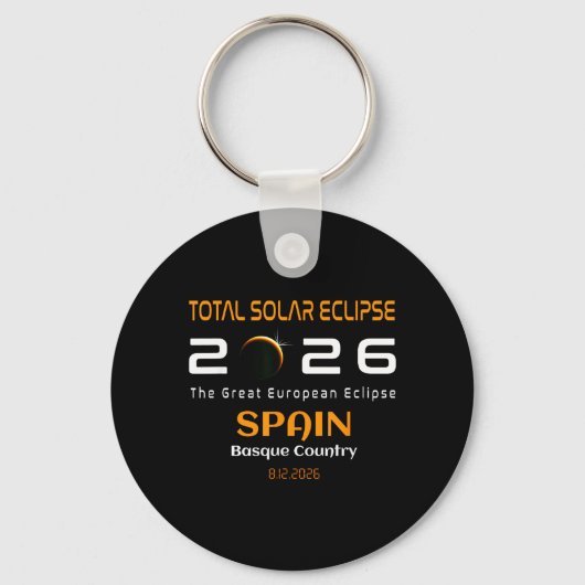 Spain Basque Country Total Solar Eclipse August キーホルダー (正面)