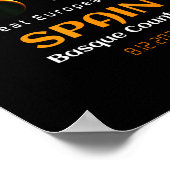 Spain Basque Country Total Solar Eclipse August ポスター (角)