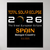 Spain Basque Country Total Solar Eclipse August ポスター (正面)