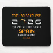 Spain Basque Country Total Solar Eclipse August マウスパッド (正面)