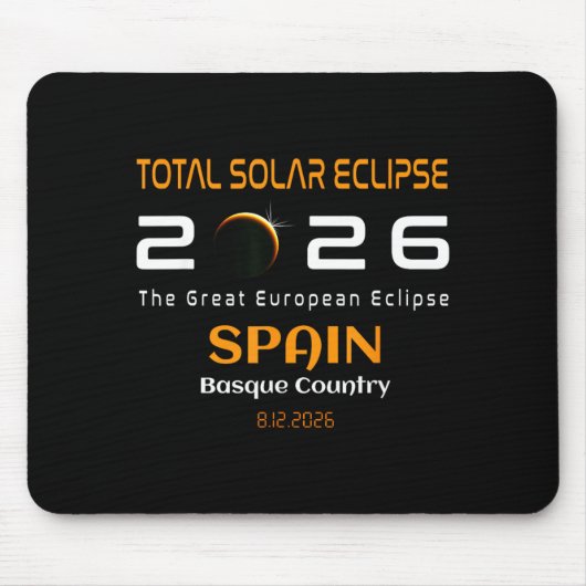 Spain Basque Country Total Solar Eclipse August マウスパッド (正面)