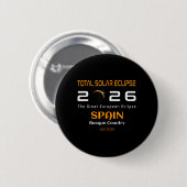 Spain Basque Country Total Solar Eclipse August 缶バッジ (正面&裏面)