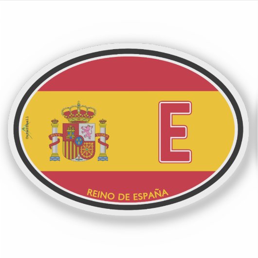 SPAIN Espana Spanish Vehicle ID Flag Sticker シール (正面)