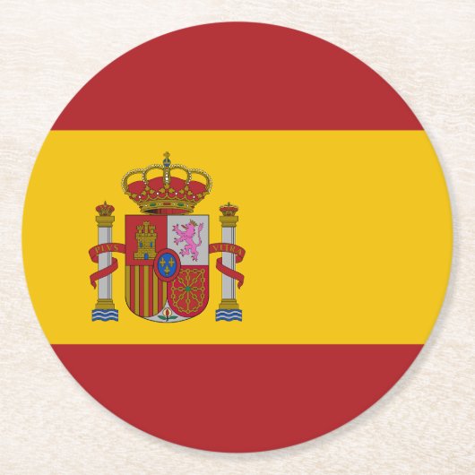 Spain Flag ラウンドペーパーコースター (正面)