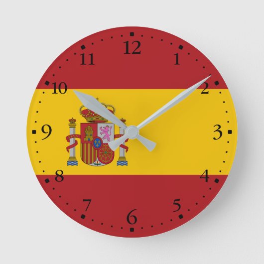 Spain Flag ラウンド壁時計 (正面)