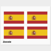 Spain Flag 長方形シール (シート)