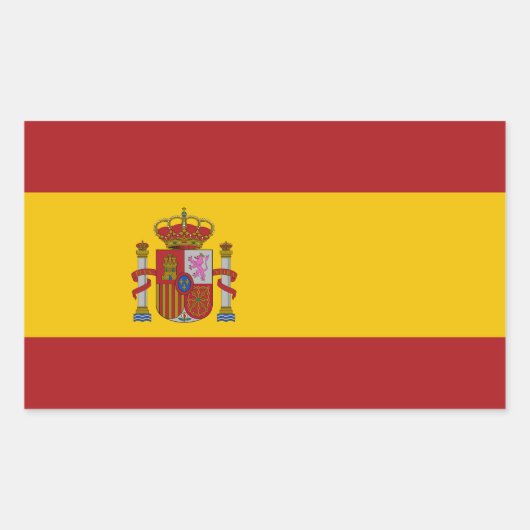 Spain Flag 長方形シール (正面)
