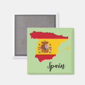 Spain Flag Map マグネット (正面/裏面)