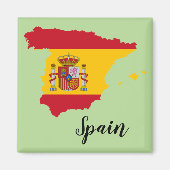 Spain Flag Map マグネット (正面)