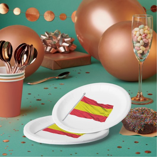 Spain Flag Spanish Colours Paper Plates ペーパープレート (複数)