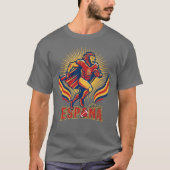 Spain Football Lion Hero National Pride Action Art Tシャツ (正面)