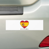 Spain Heart with black ESPANA バンパーステッカー (車上)