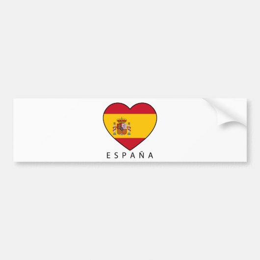 Spain Heart with black ESPANA バンパーステッカー (正面)