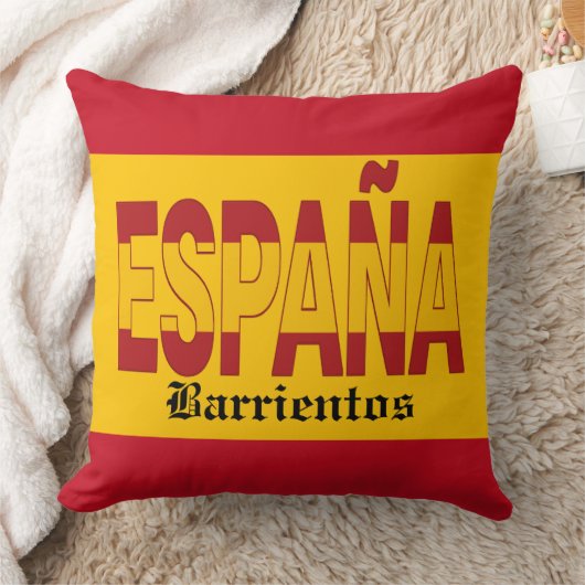 SPAIN Monogram - SEE BACK! Throw Pillow クッション (ブランケット)