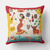 SPAIN Monogram - SEE BACK! Throw Pillow クッション (裏面)