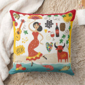 SPAIN Monogram - SEE BACK! Throw Pillow クッション (ブランケット)