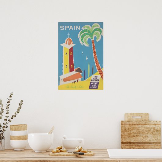 Spain Print Spanish Travel Art Poster ポスター (キッチン)
