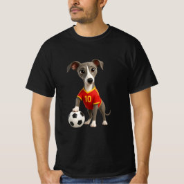 Spain Soccer Dog T-Shirt - Cute Greyhound Football Tシャツ