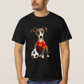Spain Soccer Dog T-Shirt - Cute Greyhound Football Tシャツ
