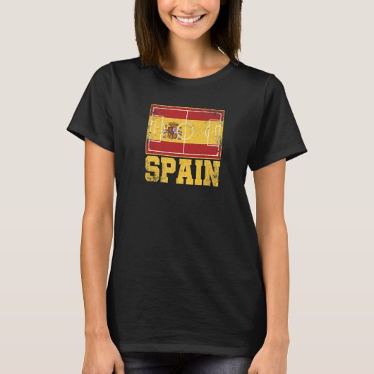 Spain Soccer Field Country Flag Espana Spanish Pri Tシャツ (正面)
