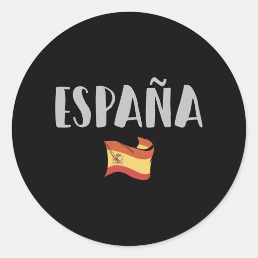 Spain Soccer Football Fan Shirt Flag ラウンドシール (正面)