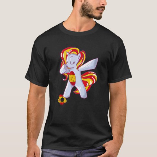 Spain Soccer Unicorn Ball Spanish Flag Espana Span Tシャツ (正面)
