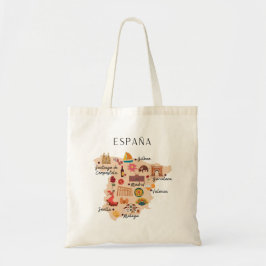 Spain travel map (two-sided print) トートバッグ