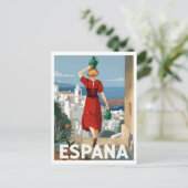 Spain Travel Poster: Andalusian Village Woman ポストカード (スタンド正面)