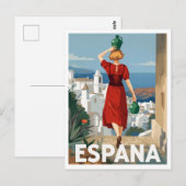 Spain Travel Poster: Andalusian Village Woman ポストカード (正面/裏面)