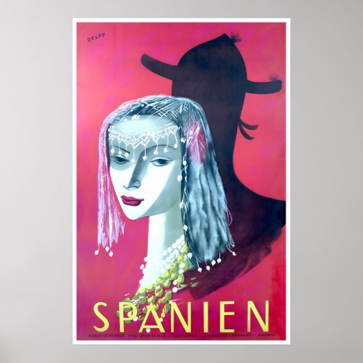 Spain Travel Poster Spanish Print Henri Jacques ポスター (正面)