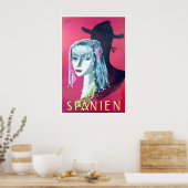 Spain Travel Poster Spanish Print Henri Jacques ポスター (キッチン)