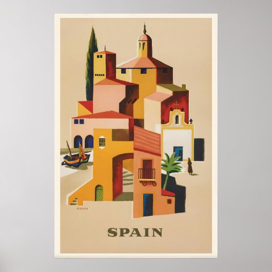 Spain Vintage Travel Poster Print  Mediterranean ポスター (正面)
