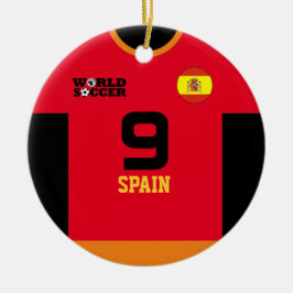 Spain World Soccer Jersey Ornament セラミックオーナメント