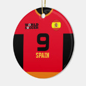 Spain World Soccer Jersey Ornament セラミックオーナメント (左)