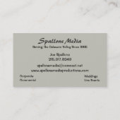 Spallone媒体の生産の名刺 名刺 (裏面)