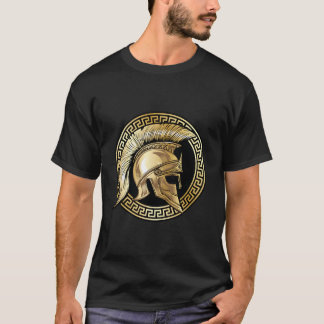 Span Helmet Gold Gladiator Spa Greek Gym Workout Tシャツ