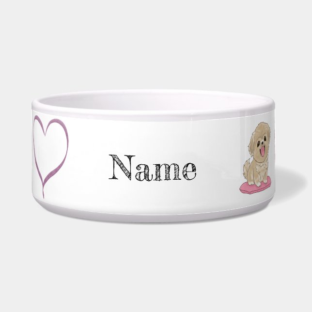Spaniel Dog heart  ボウル (正面)