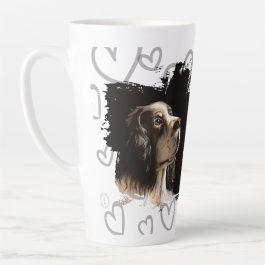 Spaniel dog love mug  カフェラテマグ (左)