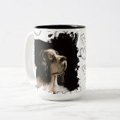 Spaniel dog love mug  ツートーンマグカップ (正面左)
