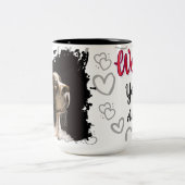 Spaniel dog love mug  ツートーンマグカップ (中央)