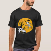 Spaniel Halloween Costume Funny Skeleton Bone For  Tシャツ (正面)
