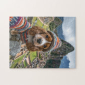 Spaniel In Sweater Machu Picchu ジグソーパズル (横)